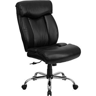 Flash Furniture HERCULES Series 350 lb. Capacity Big & Tall Leather Office Chair, Black