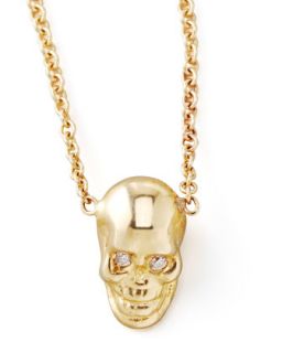 Yellow Gold Skull Pendant Necklace   Zoe Chicco   Gold