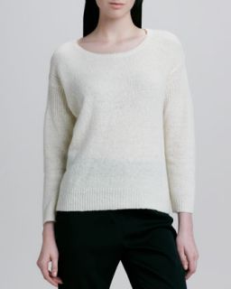 Womens Pullover Sweater   Halston   Cream (LARGE)