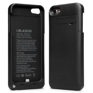 i Blason Rechargeable Battery Slider Case with Apple 8 Pin Lightning Charging Connectors for iPod touch 5S, Black   Players & Accessories