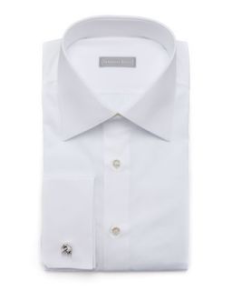 Mens Basic French Cuff Dress Shirt, White   Stefano Ricci   White (41/16)
