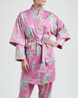 Womens Lily of the Valley Sateen Kimono Robe   Bedhead   Pink (X LARGE/14 16)