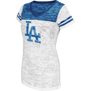 G III Womens Los Angeles Dodgers The Coop Tri Blend V Neck Short Sleeve T 