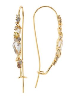 18k Golden Ice Diamond Hook Earrings   Alexis Bittar Fine   Gold (18k )