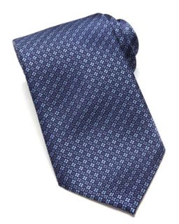 Mens Circle/Square Neat Silk Tie, Blue   Brioni   Blue