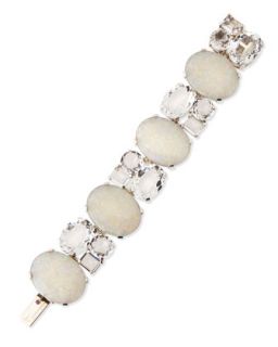 White Opal Mosaic Bracelet with Rock Crystals   Stephen Dweck   White