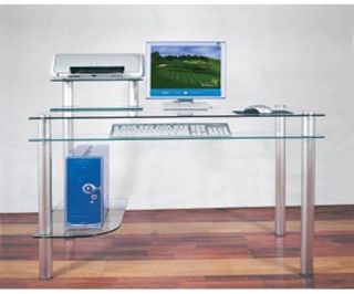 Madison Clear Glass Computer Desk   Desks
