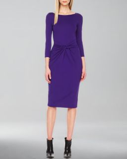 Womens Twist Front Jersey Dress   Michael Kors   Grape (10)
