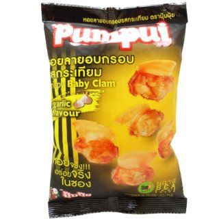 Pumpui Crispy Baby Clam Snack Garlic Flavour Net Wt 30g (1.0 Oz.) X 4 Bags  Snack Food  Grocery & Gourmet Food