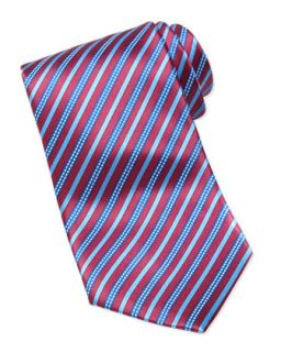Mens Rope Striped Silk Tie, Red/Blue   Stefano Ricci   Red/Blue