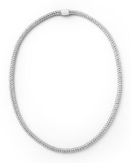 Classic Chain & Pave Diamond Necklace   John Hardy   Silver