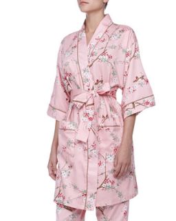 Womens Birds & Blossom Sateen Kimono Robe   Bedhead   Multi (SMALL/6 8)