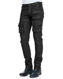 Mens Devonport Resin Coated Denim Jeans, Black   Belstaff   Black (30)