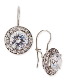 Antique Inspired Round Cubic Zirconia Earrings   Fantasia by DeSerio   Yellow