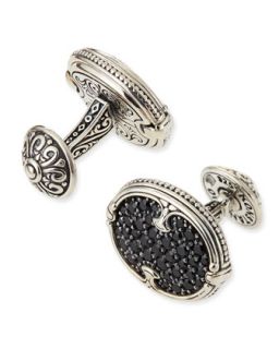 Mens Pave Spinel Cuff Links   KONSTANTINO   Tan