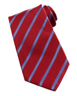 Mens Dot Stripe Silk Tie, Red/Blue   Stefano Ricci   Red