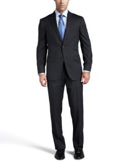 Mens Multiseason Two Button Suit, Gray   Ermenegildo Zegna   Gray (44R)