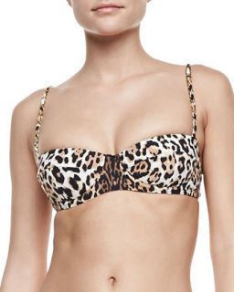 Womens Luxe Leopard Print Underwire Swim Top   Juicy Couture   Angel (SMALL/4 