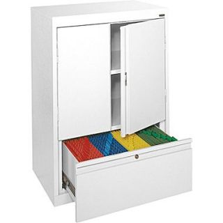 Sandusky Counter Height Storage Cabinet with File Drawer, White
