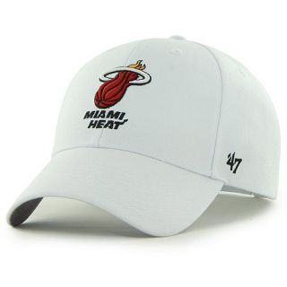 47 BRAND Mens Miami Heat White MVP Wool Adjustable Cap   Size Adjustable,