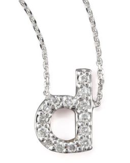 Diamond Letter Necklace, D   KC Designs   White gold (D)