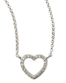 White Gold Diamond Heart Pendant Necklace   KC Designs   White gold