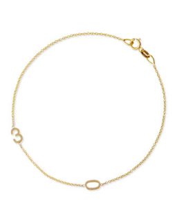 Mini 2 Number Bracelet, Yellow Gold   Maya Brenner Designs   Gold (One Size)
