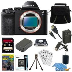 Sony ILCE 7S/B a7S Full Frame Mirrorless Camera 32GB SDHC Card & Battery Bundle