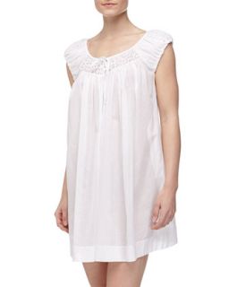 Womens Delicate Blossoms Cotton Lawn Nightgown, White   Oscar de la Renta  