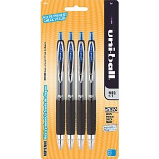 uni ball  Signo 207 Retractable Gel Pen, 0.7 mm Medium, Blue, 4/Pack