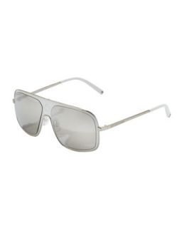 Mens Metal Navigator Sunglasses, White   Dsquared2   White