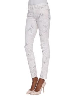 Womens 620 Mid Rise Skinny Ghost Rose Floral Print Jeans   J Brand Jeans  
