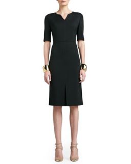 Womens Milano Half Sleeve Knit Dress   St. John Collection   Black (12)