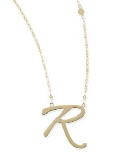 14k Gold Initial Letter Necklace, R   Lana   Gold (14k )
