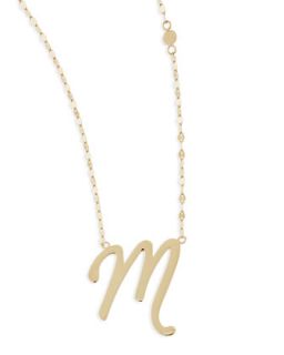 14k Gold Initial Letter Necklace, M   Lana   Gold (14k )