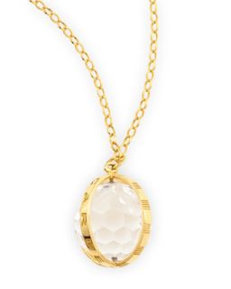 Extra Large 18k Gold Carpe Diem Pendant Necklace, 30L   Monica Rich Kosann  