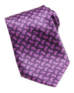 Mens Paisley Print Woven Silk Tie, Pink   Stefano Ricci   Pink 4