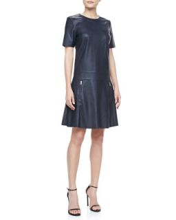 Womens Lowe Short Sleeve Leather Dress   J Brand Ready to Wear   Duke (8)