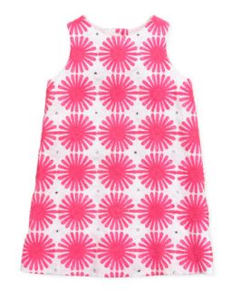 Flower Power Linen Shift Dress, Pink, Sizes 8 10   Milly