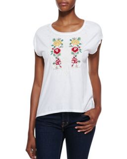Reese Cap Sleeve Tee, Womens   JWLA for Johnny Was   White (3X (26W))
