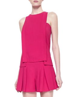 Womens Layered Sleeveless Crepe Top   Thakoon Addition   Hot pink (10)