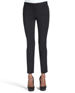 Womens Wool Stretch Cropped Skinny Pants   Lafayette 148 New York   Charcoal
