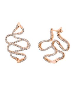 18k Rose Gold Small Snake Diamond Earrings   A Link   Gold (18k )