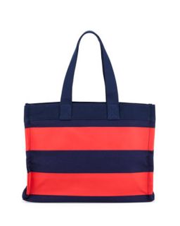 Striped Canvas Tote Bag, Navy/Red   Toss