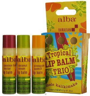 ALBA BOTANICA, Hawaiian Tropical Lip Balm Trio   3 pc  Lip Balms And Moisturizers  Beauty