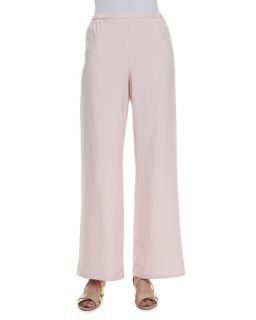 Womens Wide Leg Silk Pants   Go Silk   Soft pink (X LARGE (14/16))