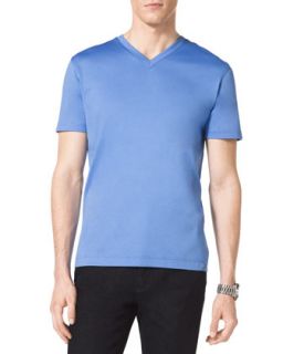 Mens V Neck Cotton T Shirt   Michael Kors   Blue (XX LARGE)
