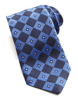 Mens Diagonal Box Silk Tie, Blue   Ermenegildo Zegna   Blue