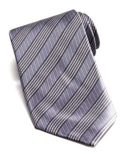 Mens Mixed Stripe Silk Tie, Gray   Stefano Ricci   Gray