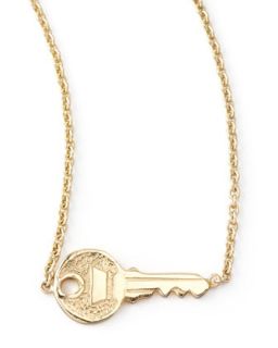 Yellow Gold Key Pendant Necklace   Zoe Chicco   Gold